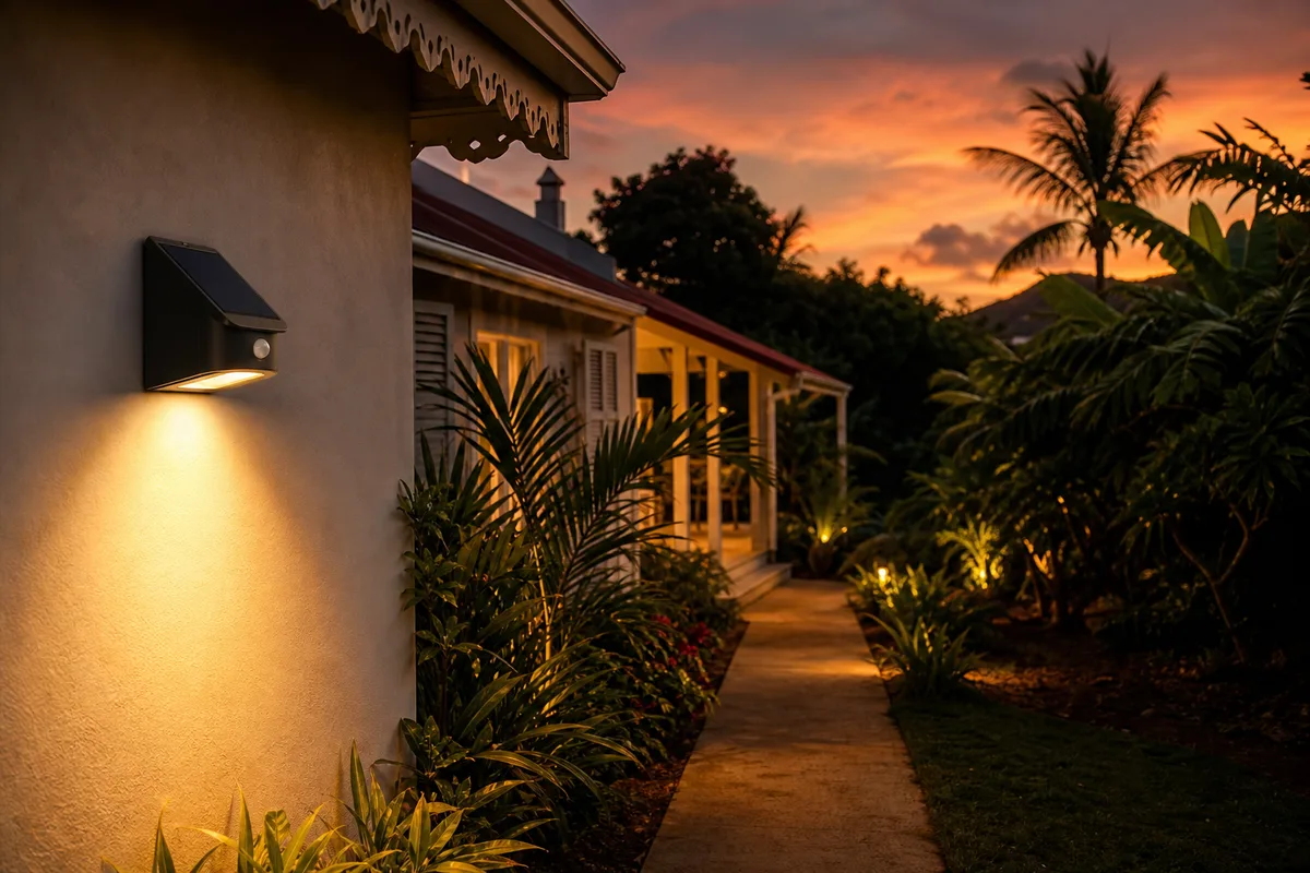 Éclairage solaire à détection en Guadeloupe : bien choisir